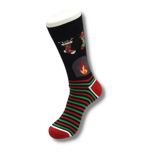 Stripe Santa Christmas Funky Socks